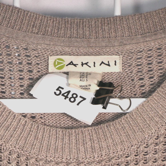 Dakini Tunic Sweater Womens Small Oatmeal Zipper Detail Sides Thermal Type Knit - Picture 8 of 8